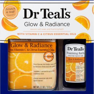 Vitamin C Epsom salt soak and foaming bath set